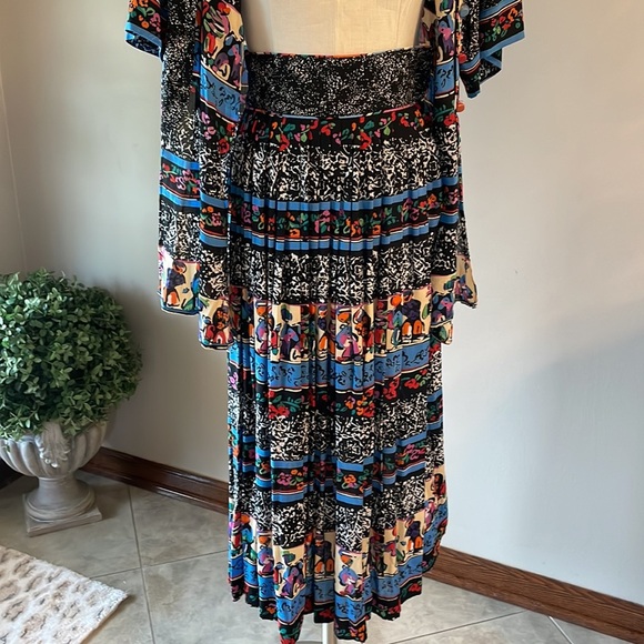 PLATINUM by DOROTHY SCHOELEN VTG AFRICAN cultural PRINT 2 piece skirt set size 4 - Picture 8 of 17